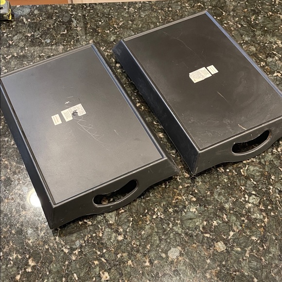 Decorative Red and Blue Pottery Barn Patterned Trays - Picture 9 of 11